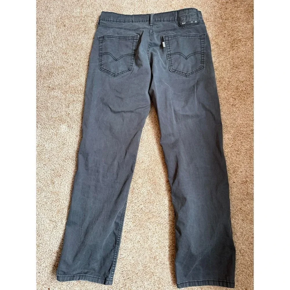 Levi's 514 Straight Fit Men's Gray  Classic Denim Pants Size‎ 33/30